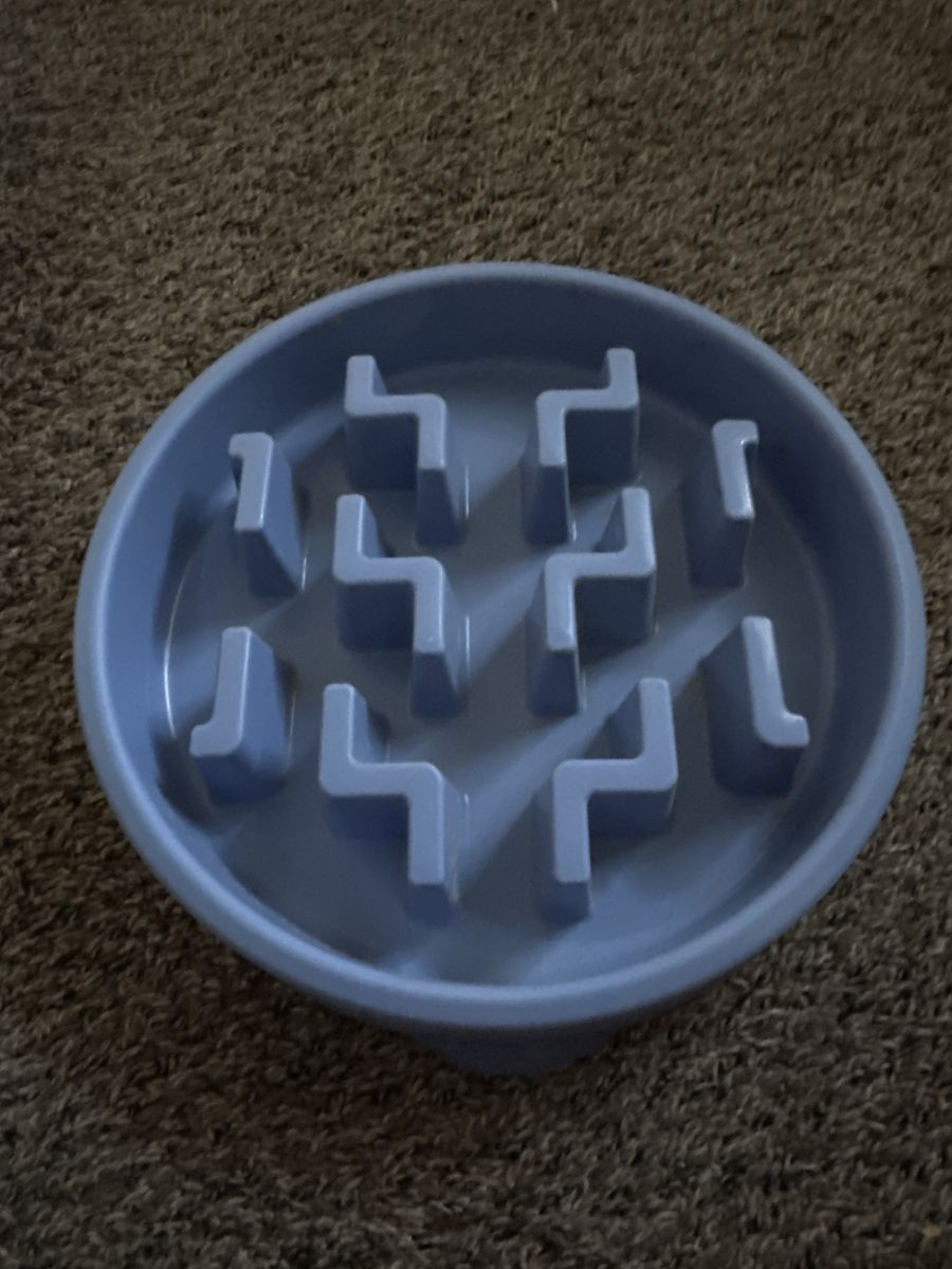 Outward Hound Blue Slow Feeder Dog Bowl Interactive Puzzle