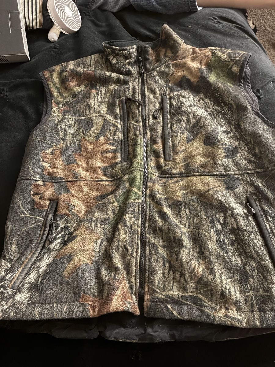 Camo Fleece Full Zip Vest Size Large