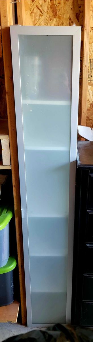 6-Shelf Storage Cabinet with Frosted Glass Door