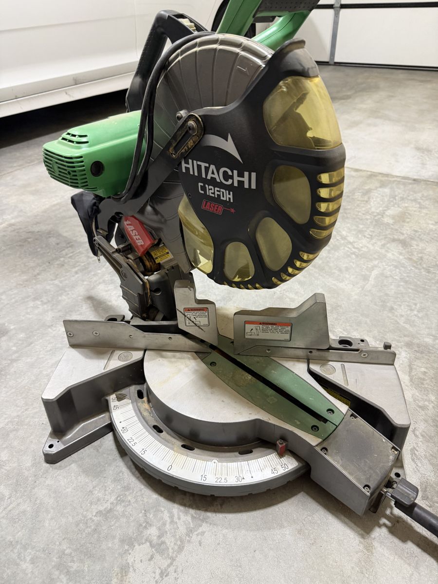 Hitachi C12Fdh 12 Inch Dual Compound Miter Saw with Laser Marker
