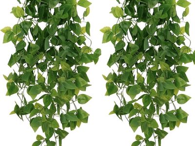 Set of 2 Artificial Hanging Vines Fake Greenery Vines for Home Decor