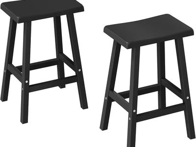 New set of 2 24” hdpe black barstools
