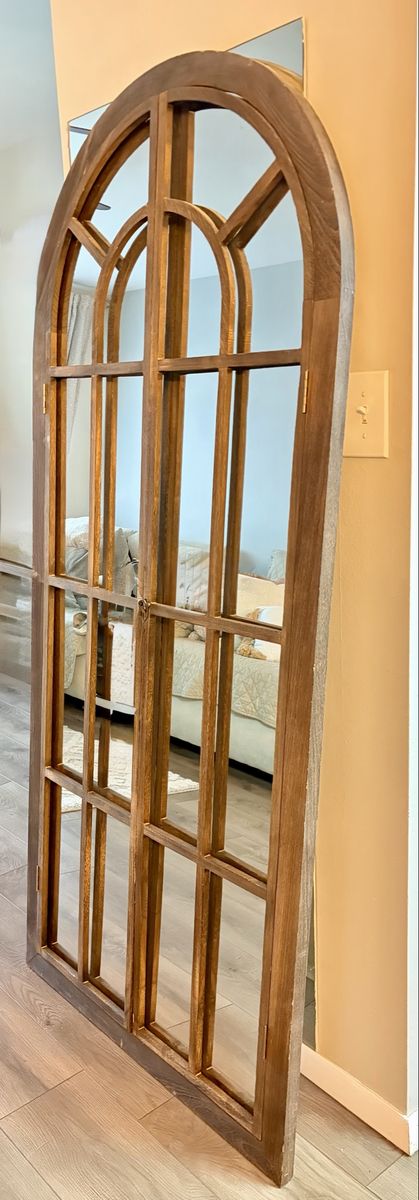 Large Arched Window Pane Wall Mirror - LIKE NEW