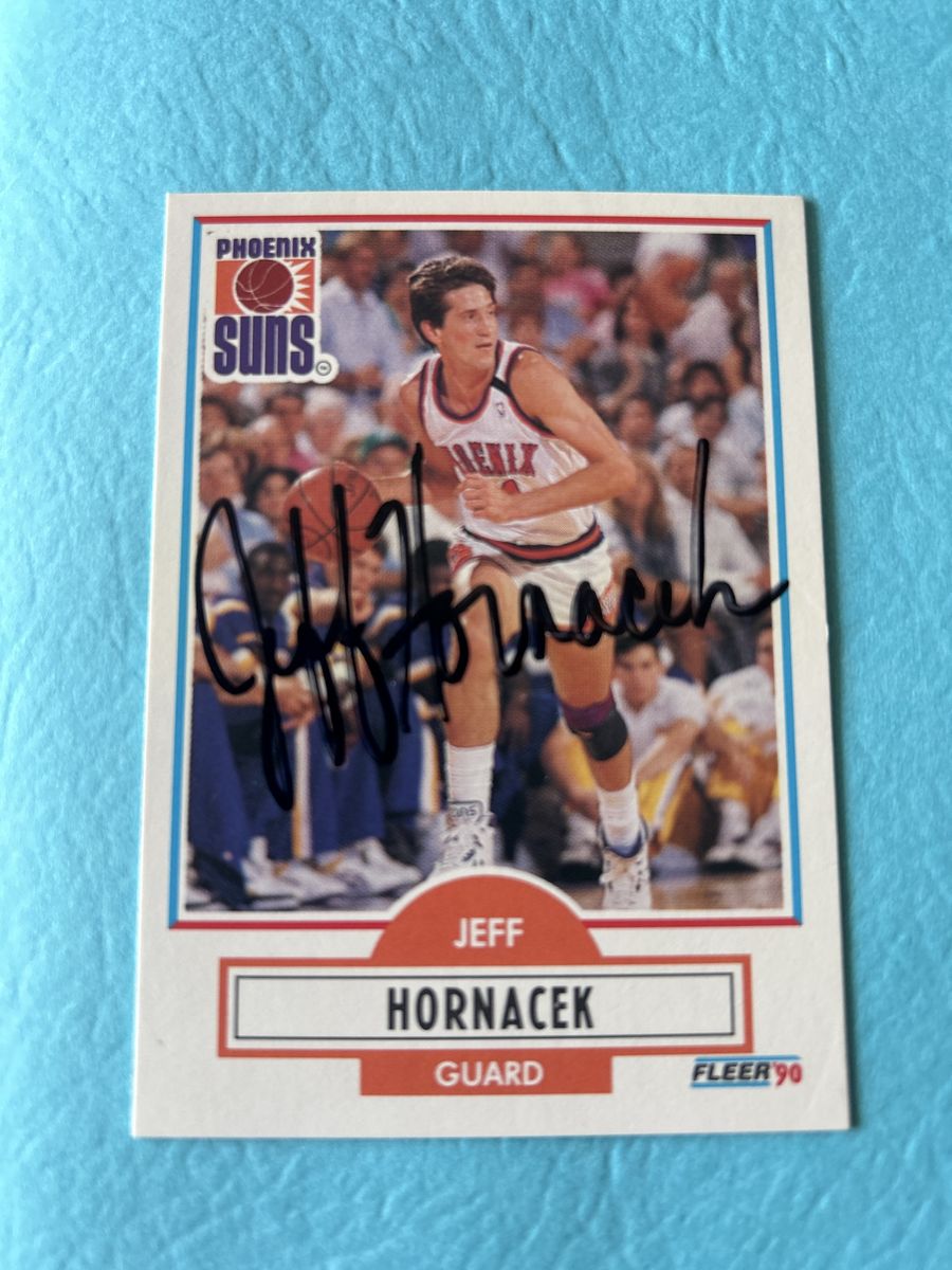 Jeff Hornacek Autograph Utah Jazz NBA Basketball Card 1990 Fleer Phoenix Suns Card