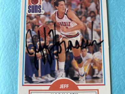 Jeff Hornacek Autograph Utah Jazz NBA Basketball Card 1990 Fleer Phoenix Suns Card