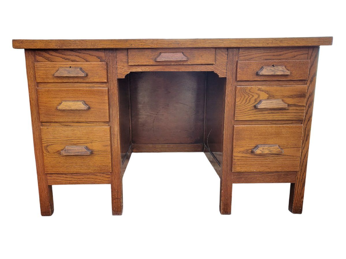 Solid Oak Art Deco Desk