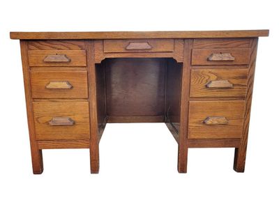 Solid Oak Art Deco Desk