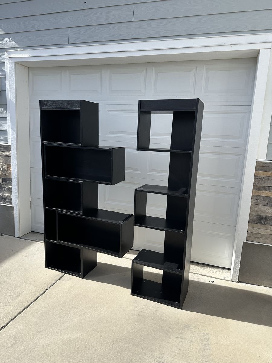 Crate&Barrel Walnut (Black) Storage Bookcase Room Divider - *adjustable design $299