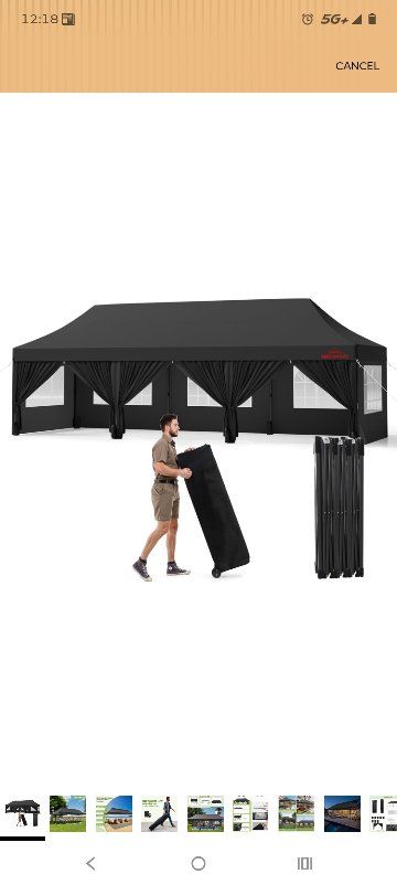 BENASS 10x30 Heavy Duty Pop Up Canopy with 8 Sidew