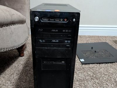 Black Computer Case w/ASUS MB