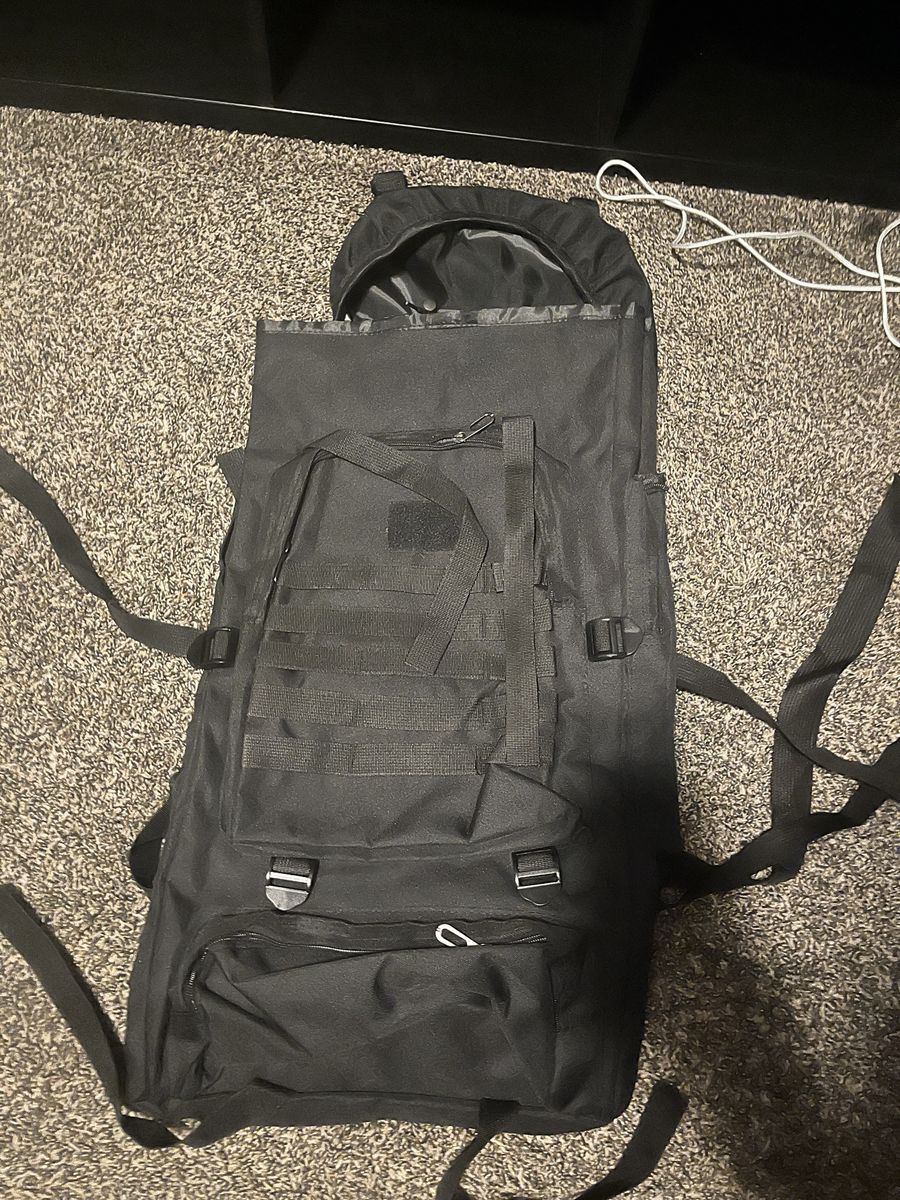 Black Tactical Backpack Rucksack Military Style with MOLLE Webbing