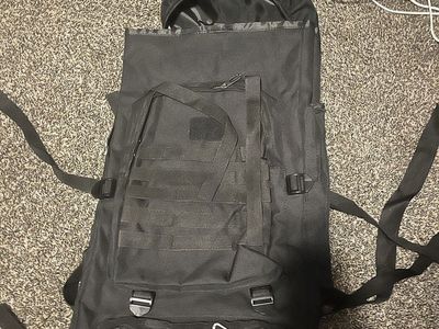Black Tactical Backpack Rucksack Military Style with MOLLE Webbing