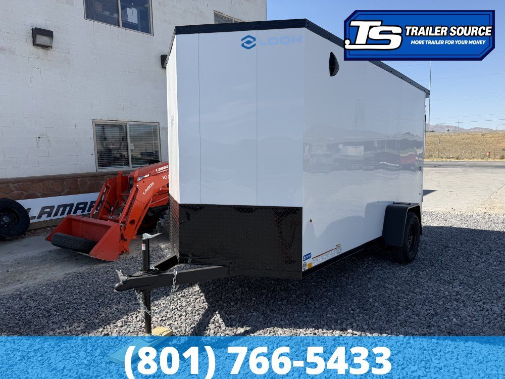 6x12 Look ST DLX Enclosed Cargo Trailer - 6'6" Interior - 3.5K GVWR - Black Out Package, Rear Spoiler w/ Load Lights, Screwless