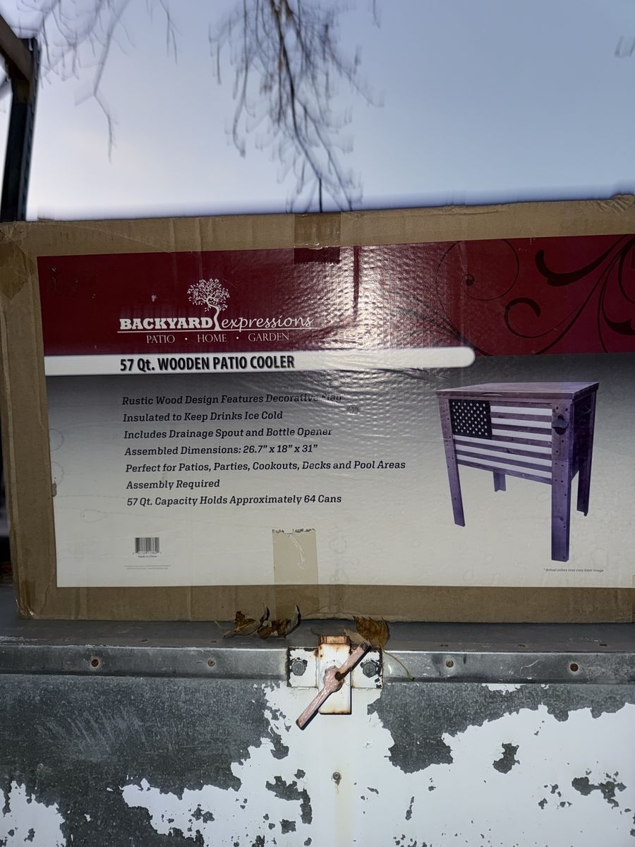 BACKYARD expressions 57 Qt. Wooden Patio Cooler with Drainage Spout & Bottle Opener