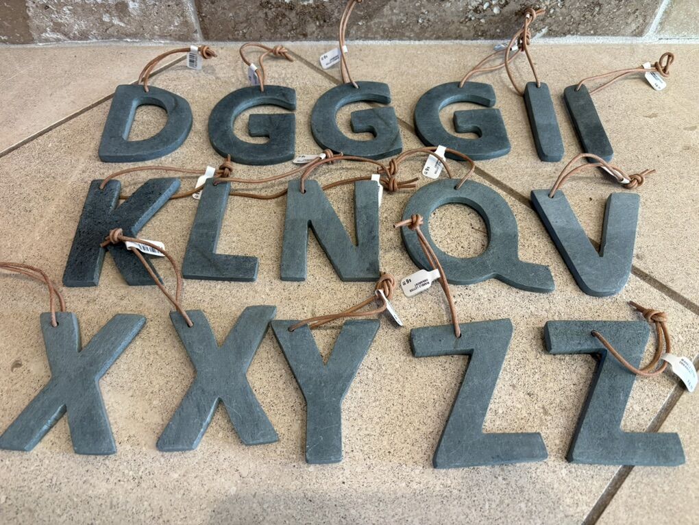 New Gray Marble Or Slate Letter Ornaments