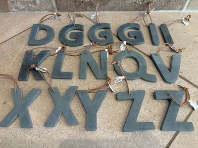 New Gray Marble Or Slate Letter Ornaments