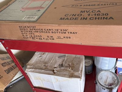 US General 16"x30" Two Shelf Steel Service Cart 220 lb. Capacity (New in Box)