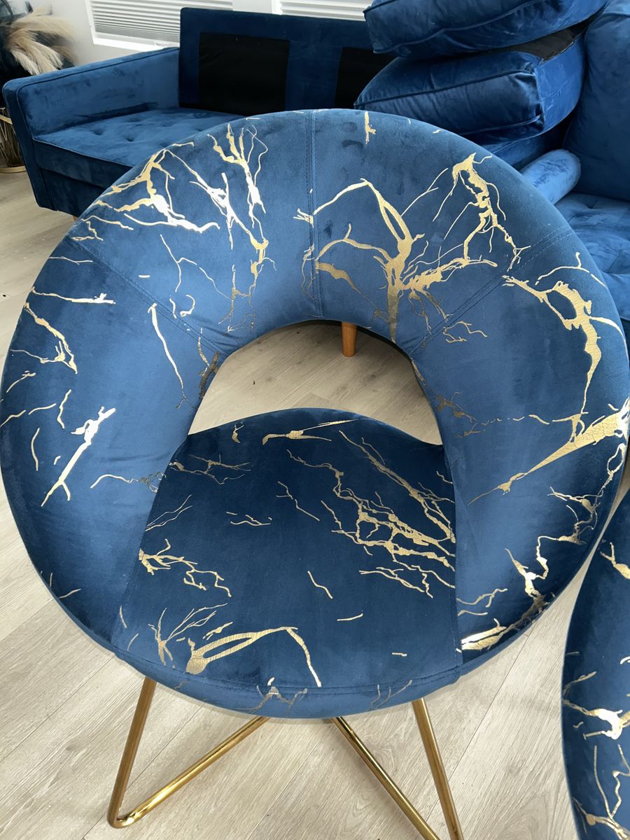 Blue Velvet Cosmopolitan Accent Chairs