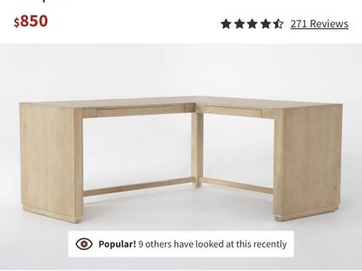 Like new L shaped Nate and Jeremiah Desk. With drawers.