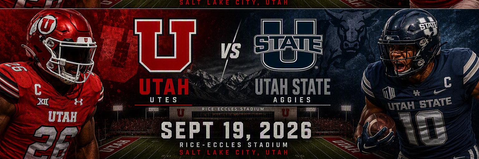 (2) 2026 Utah Football vs Utah State September 19 - Section E35, row 43, seats 24 & 25