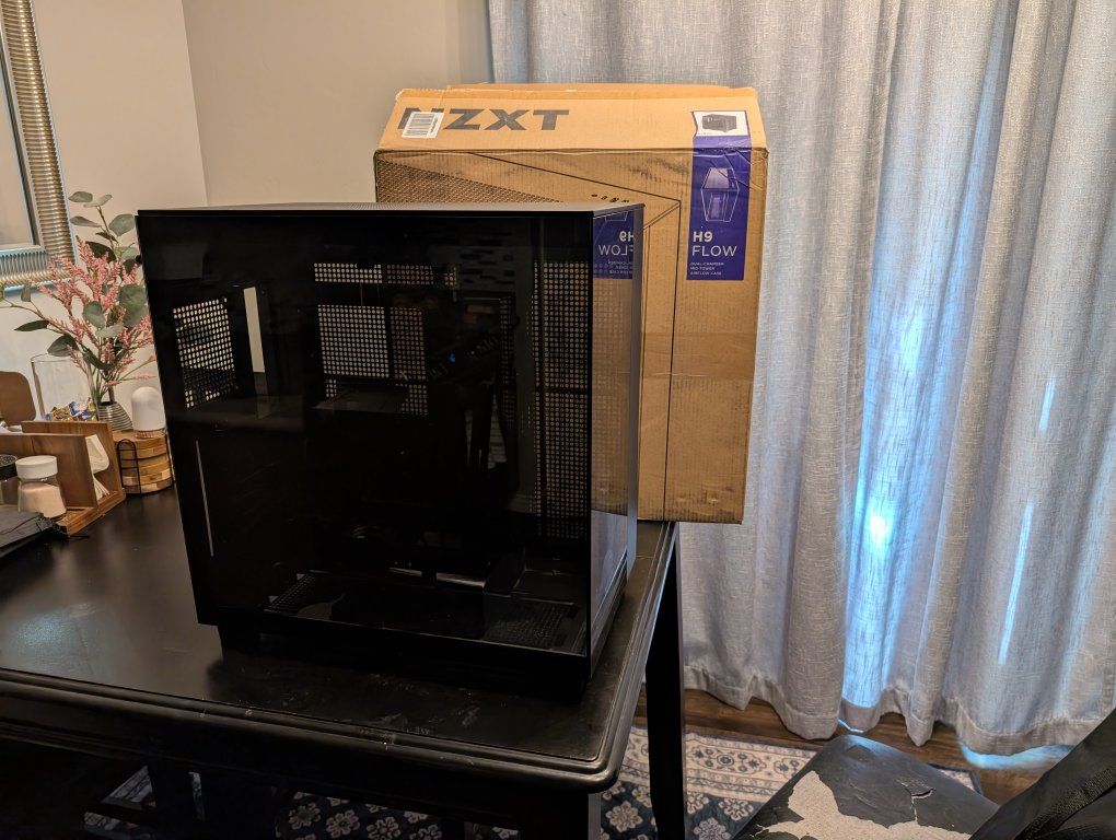 NZXT H9 Flow Black PC Case + 3 New NZXT Fans, Hub, and Puck