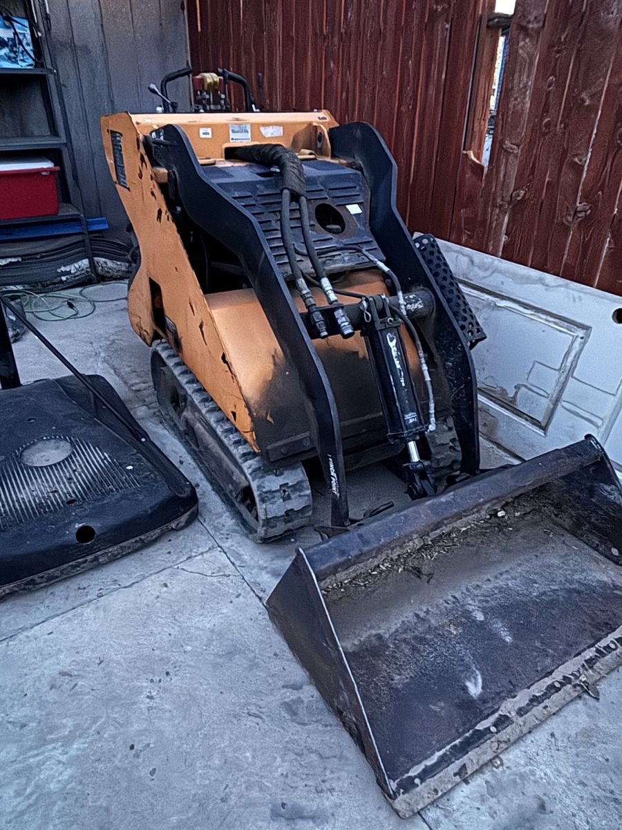 Compact Walk-Behind Mini Track Loader Skid Steer with Bucket and Auger Attachments