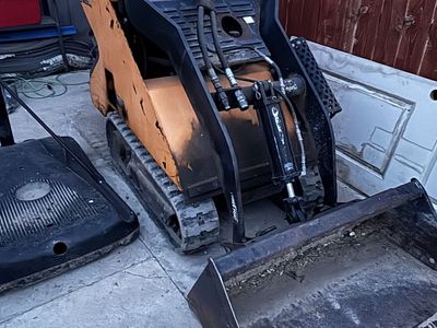 Compact Walk-Behind Mini Track Loader Skid Steer with Bucket and Auger Attachments