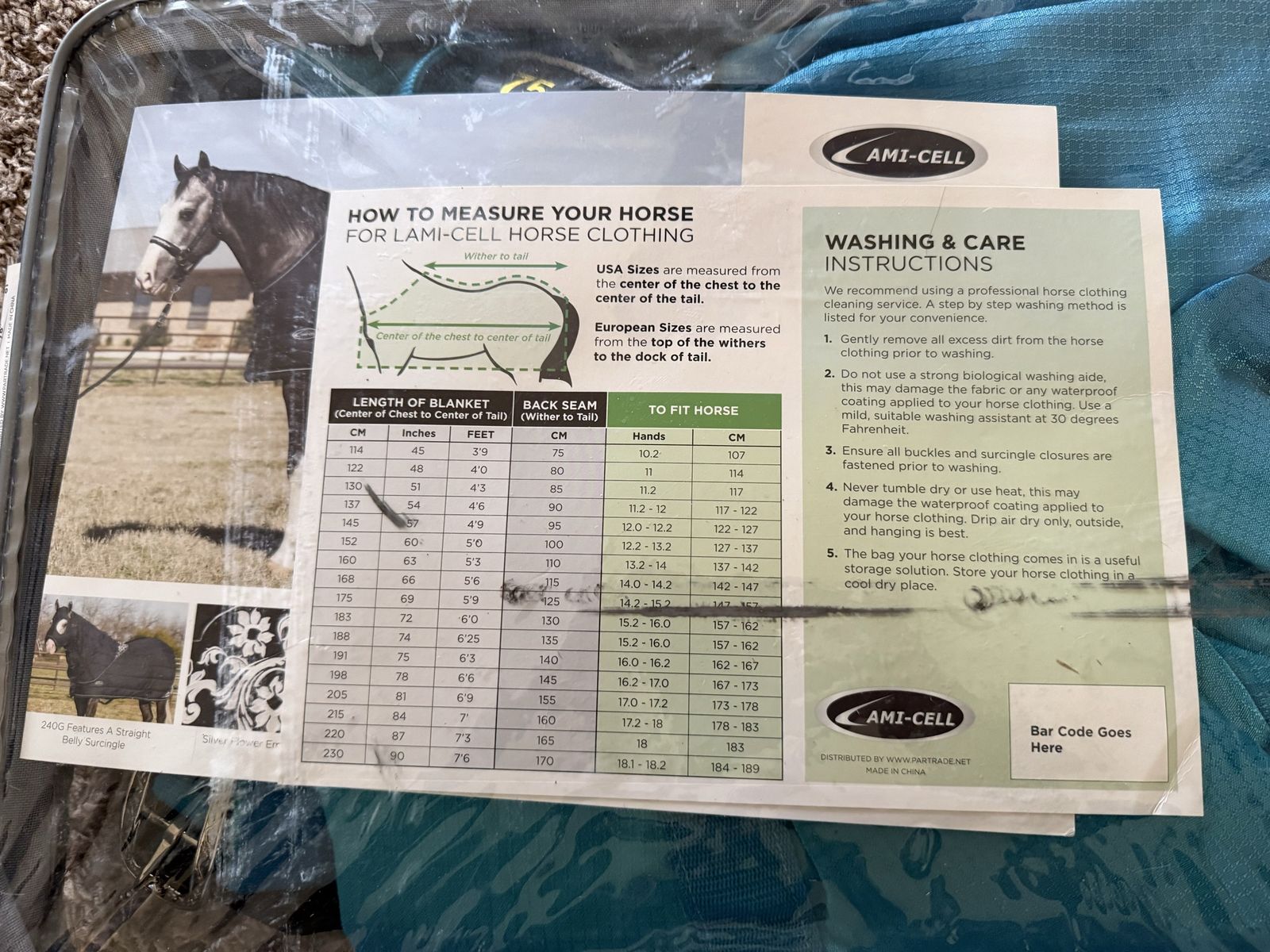 AmiCell Teal Stall Sheet