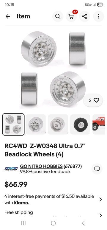 RC4WD  Z-W0348 Ultra 0.7" Beadlock Wheels