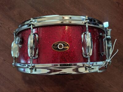 Vintage 1960s Slingerland No. 146 Hollywood Ace 5.5x14" Snare Drum in Red Sparkle