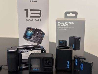 GoPro HERO13 Black Action Camera Bundle with Dual Battery Charger, 2 Enduro Batteries, and Telesin StreetGrip Kit