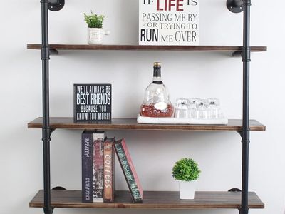 MBQQ Industrial Retro Pipe Wall Shelf 3 Tier