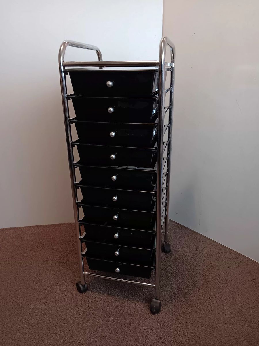 Rolling Storage Cart with Drawers – Functional, Fair Condition