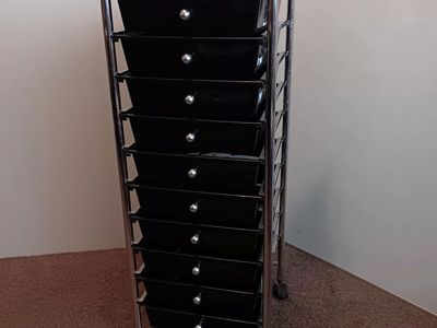 Rolling Storage Cart with Drawers – Functional, Fair Condition