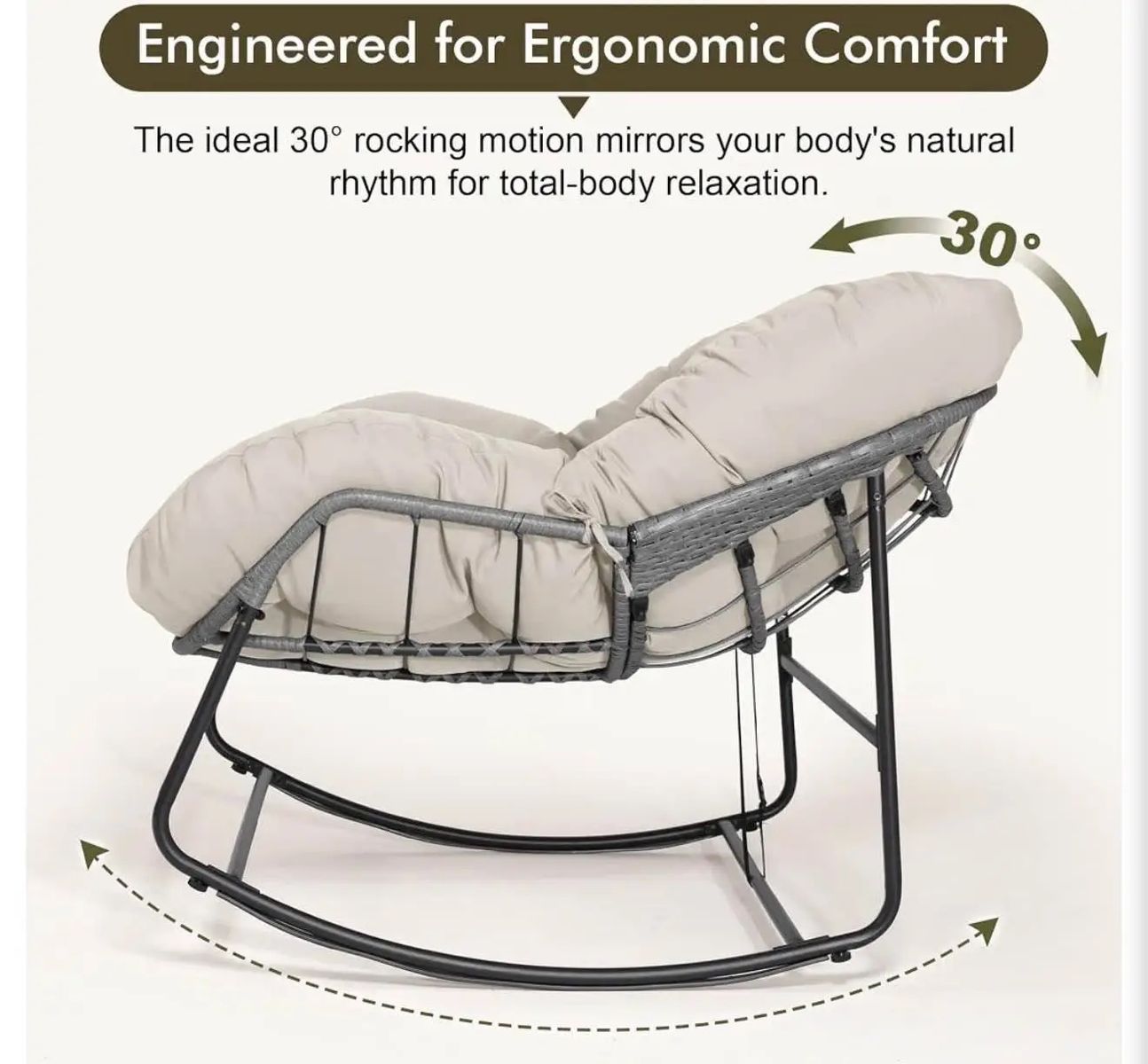 Oversized Egg Rocking Chair for Indoor Outdoor
