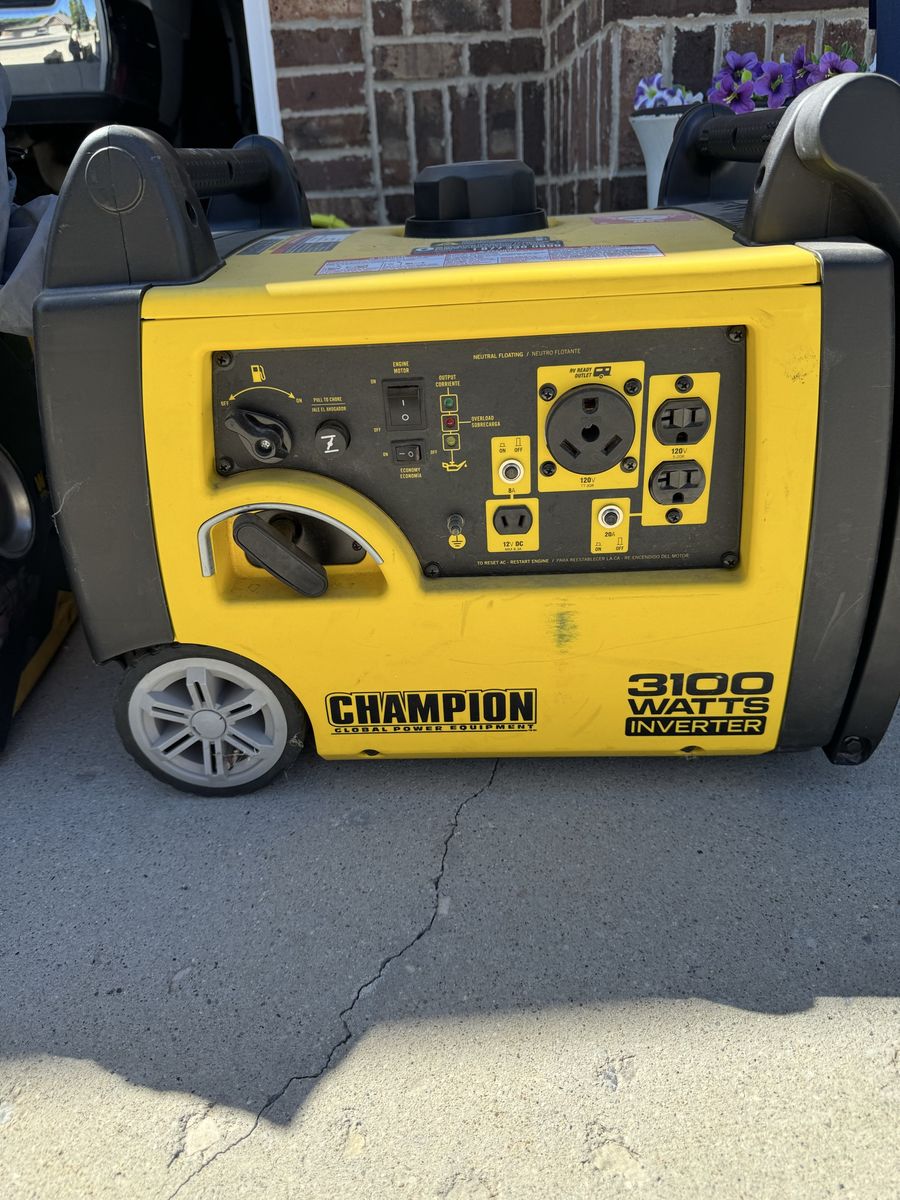 Champion 3100 Watt Inverter Generator with Wheels and Handle 