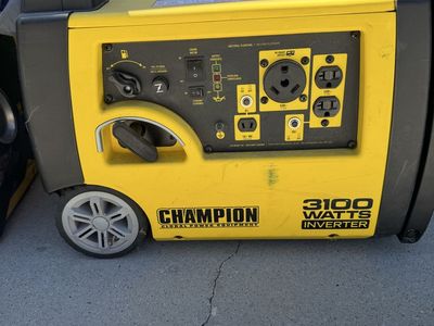 Champion 3100 Watt Inverter Generator with Wheels and Handle