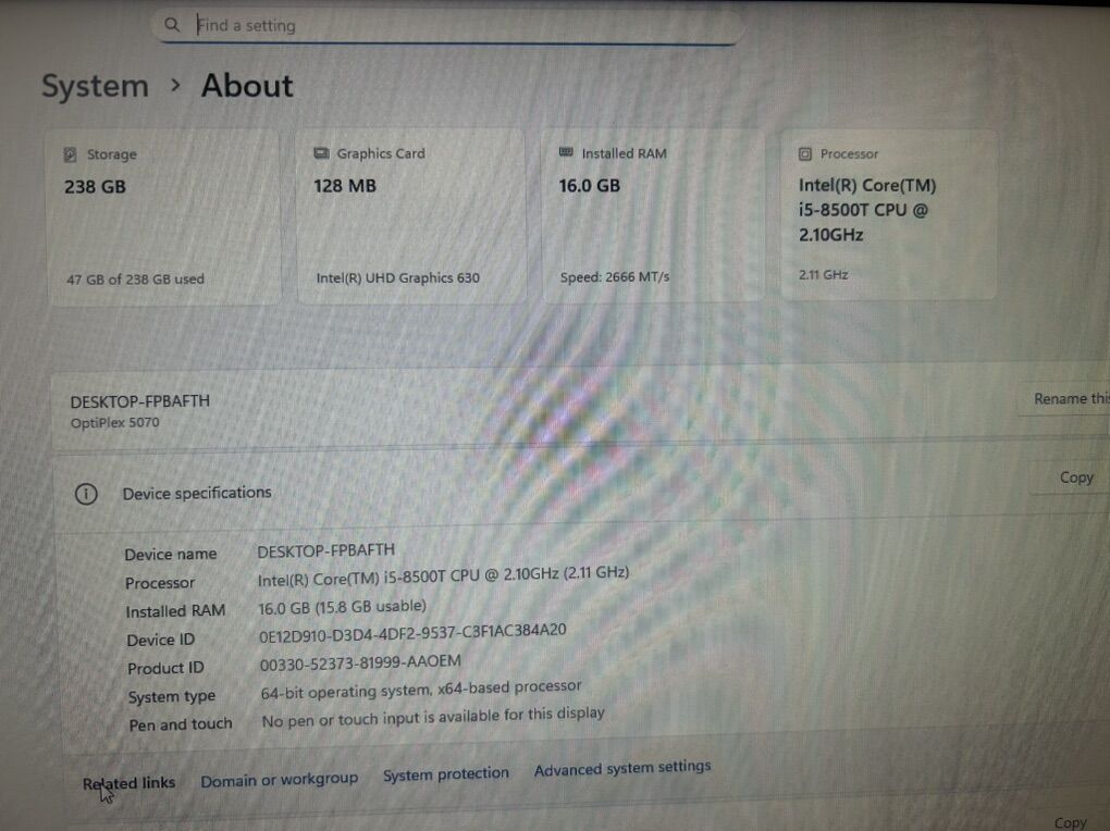 Dell Optiplex 5070 micro i5