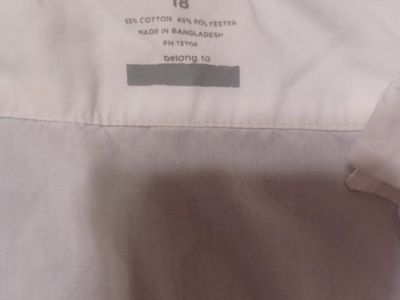 French Toast White Short Sleeve Button Down Shirt Size 182 (APA approved uniform shirts)