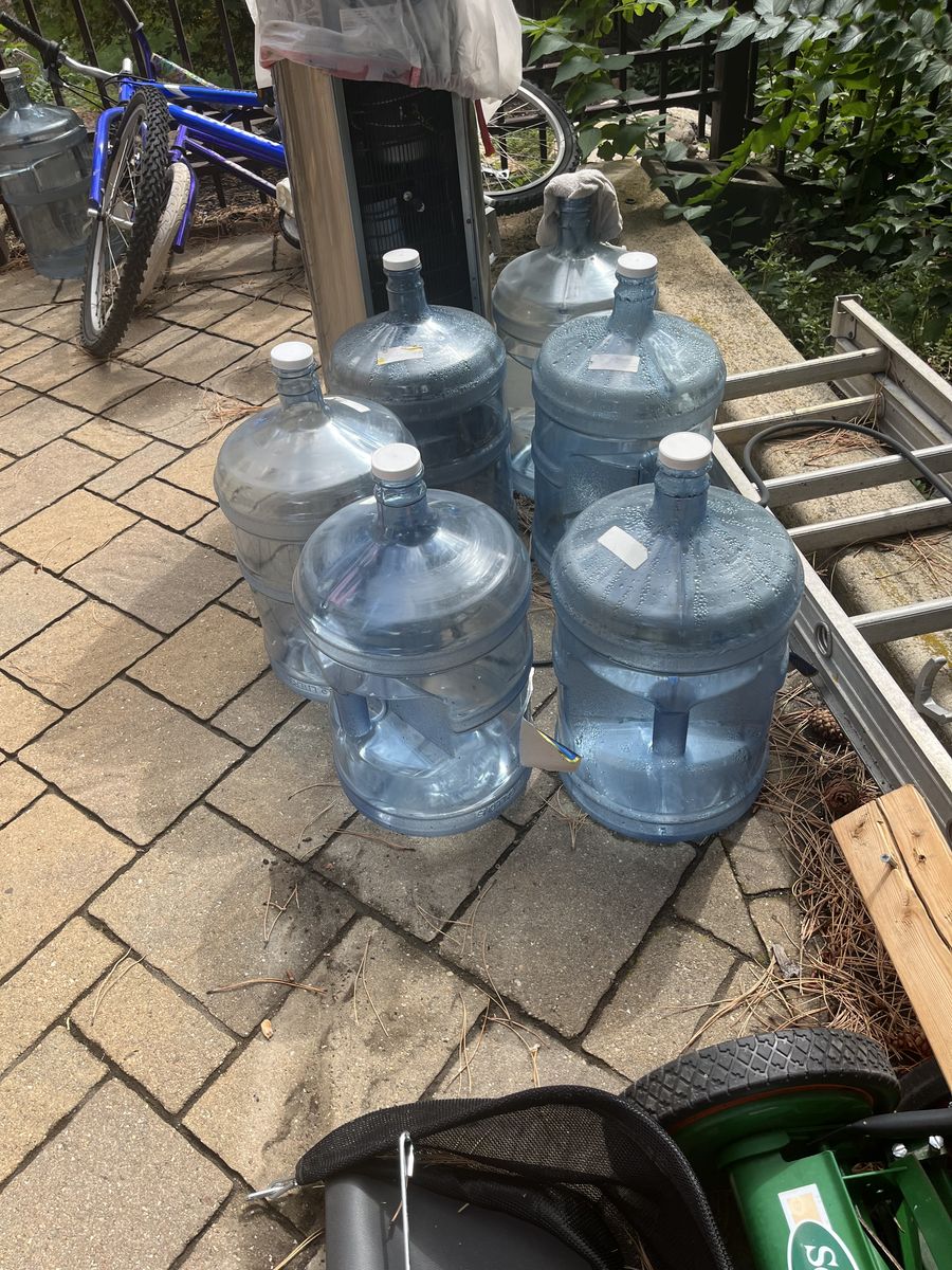 Lot of 6 Used 5-Gallon Water Jugs