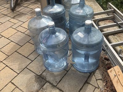 Lot of 6 Used 5-Gallon Water Jugs