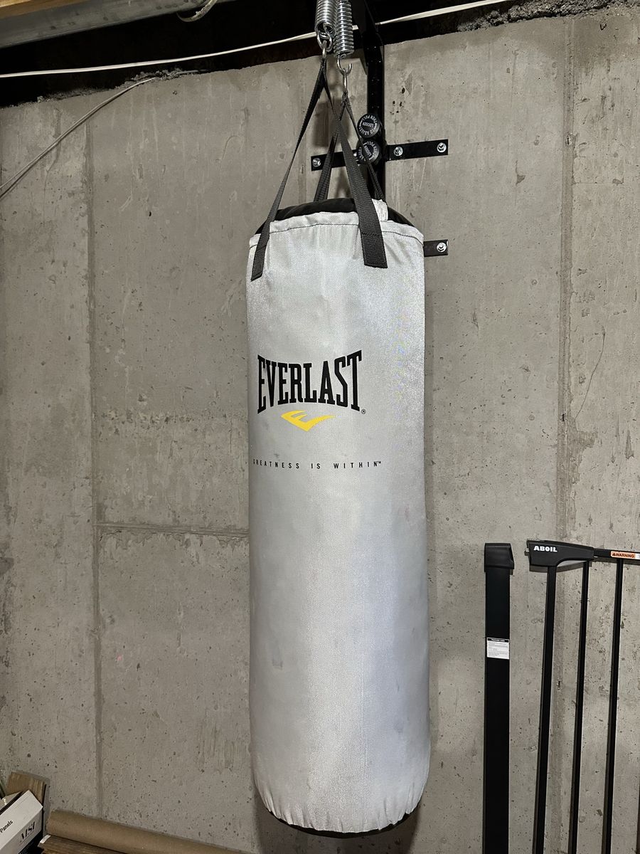 Everlast Heavy Punching Bag with Wall Mount Bracket and Hanging Springs
