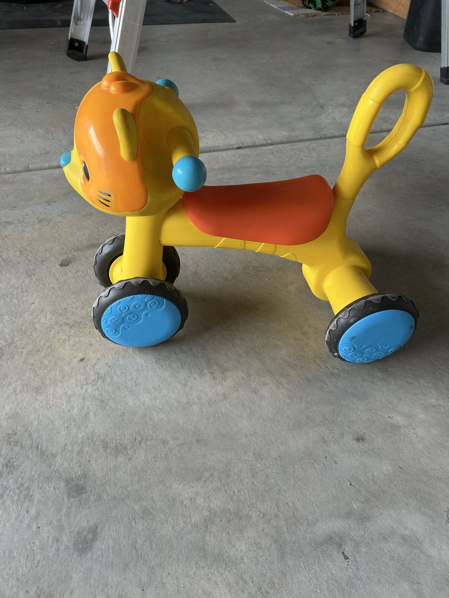 Cat Ride-On Toy Walker - Yellow & Orange