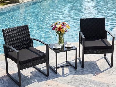 Outdoor Patio Set — 2 Chairs + Coffee Table (Brand New