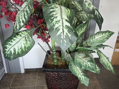 Large fake plant and po