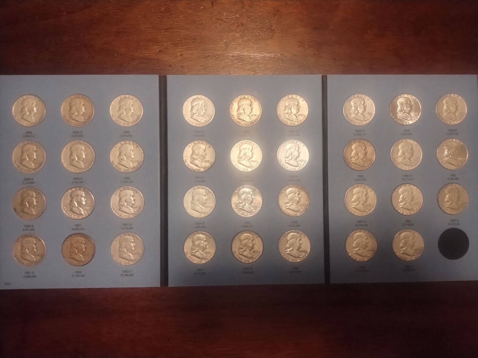 Complete Franklin Half Dollar Set