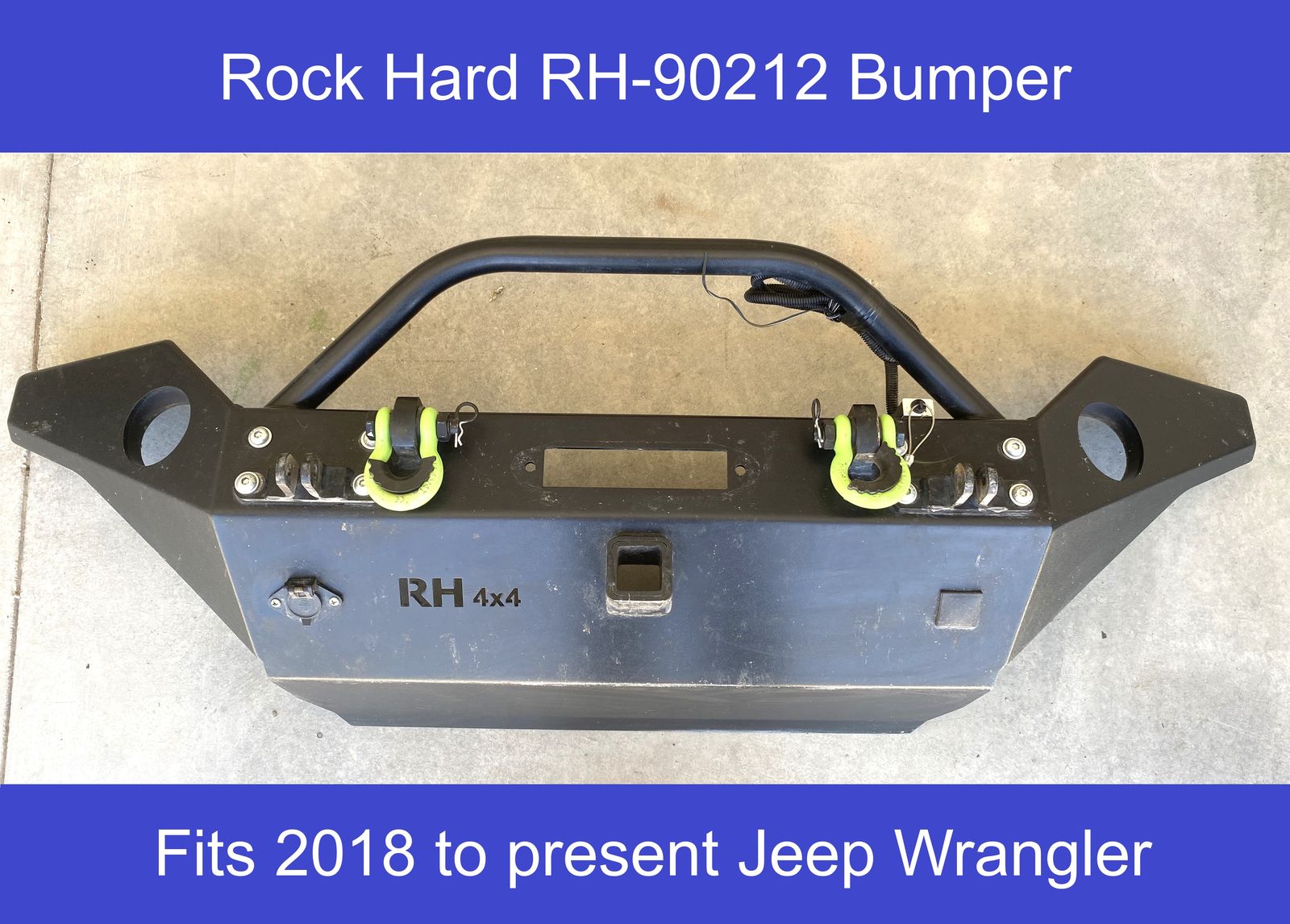 Rock Hard RH-90212 Jeep Front Bumper w/ Winch Plate