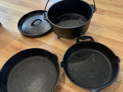 Cast-iron camping cookware