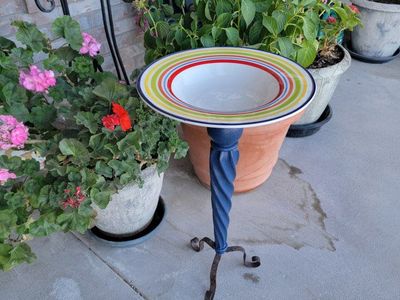 One-of-a-Kind Handmade Birdbath