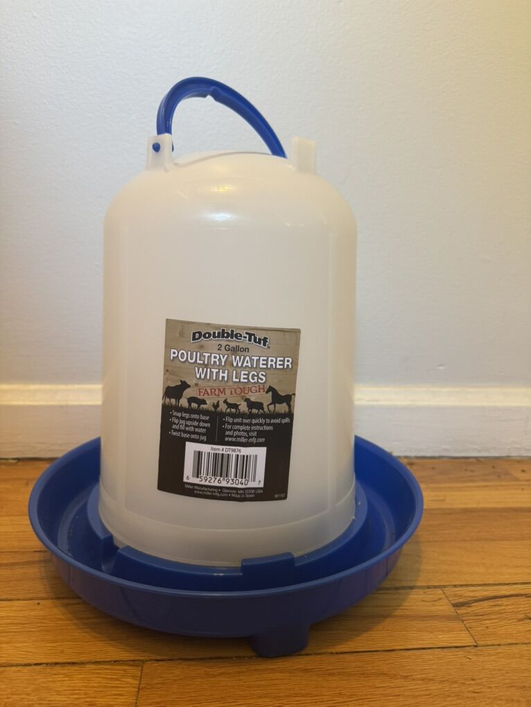 2 Gallon Poultry Waterer- Brand New